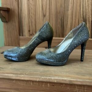 FIONI NIGHT Silver and Gold Glitter 4” Stilettos